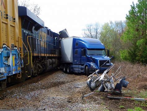 train collides with truck